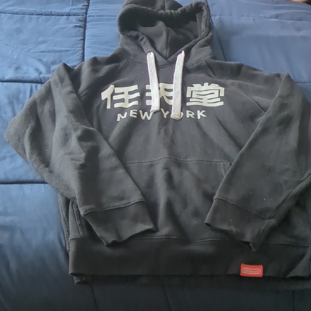 Nintendo Black Hoodie with White Accents